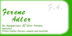 ferenc adler business card